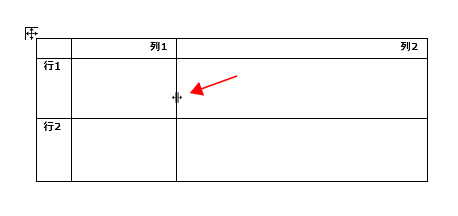 wordの表でサイズ変更